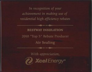 2010 Top 5 Rebate Producer - Air Sealing