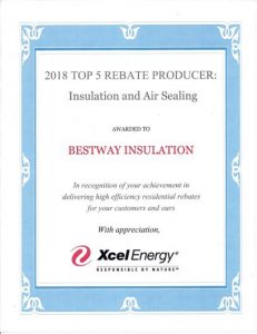 2018 Top 5 Rebate Producer - Insulation and Air Sealing