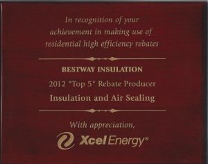 2012 Top 5 Rebate Producer - Insulation & Air Sealing
